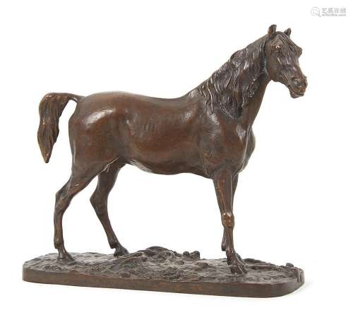Pierre-Jules MÈNE (1810-1879) Ibrahim, cheval arabe Bronze à...