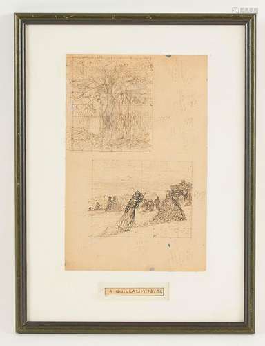 Armand GUILLAUMIN (1841-1927) Scènes champêtres Deux études ...