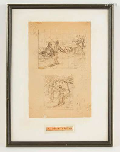 Armand GUILLAUMIN (1841-1927) Scènes champêtres, 1884 Deux é...