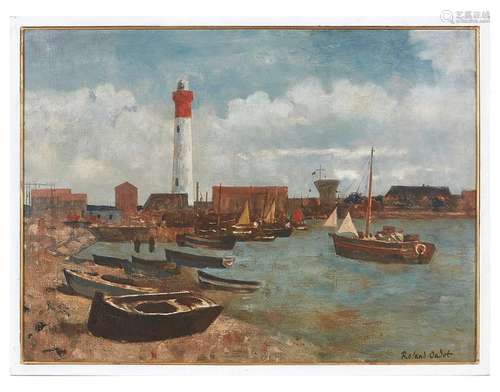 Roland OUDOT (1897-1981) Le phare d Ouistreham Huile sur toi...