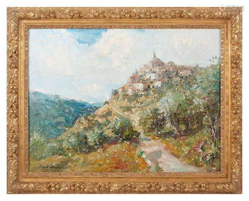 Merio AMEGLIO (1897-1970) Paysage Huile sur toile signée en ...