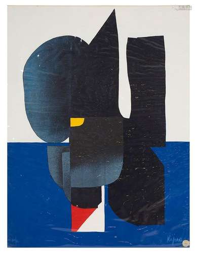 Ladislas KIJNO (1921-2012) Composition Lithographie en coule...