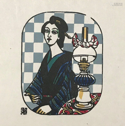 Sumio Kawakami: Woman and western lamp