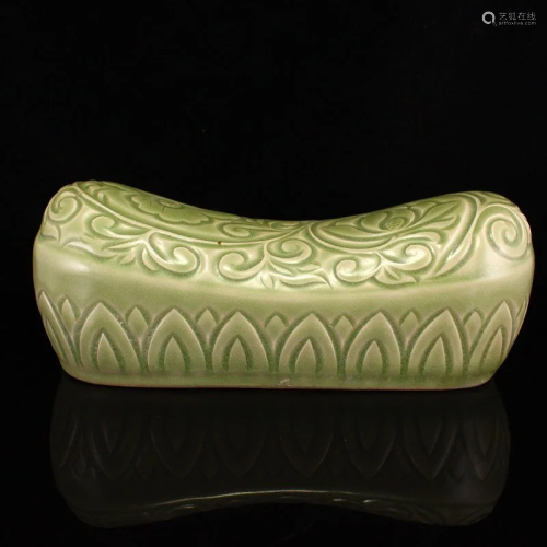Vintage Chinese Longquan Kiln Flower Design Porcelain Pillow