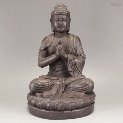 Vintage Chenxiang Wood Carved Buddha Statue