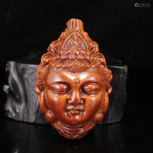 Olive Nut Buddha Head Pendant