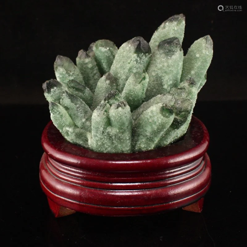 Beautiful Green Crystal Original Stone Statue