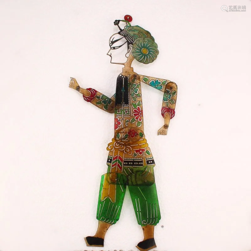 Chinese Cowhide Shadow Play Puppet Figure