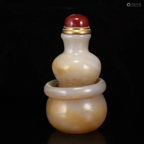 Vintage Agate Gourd Snuff Bottle