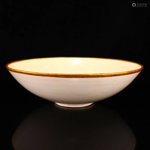 Chinese Gilt Edge Ding Kiln Porcelain Bowl