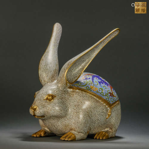 Qing Dynasty Cloisonne Enamel Rabbit