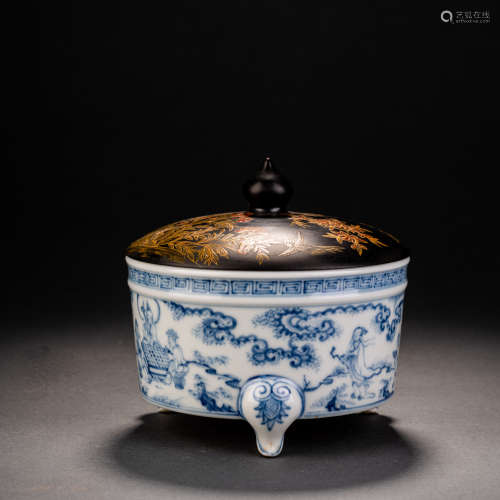 Ming Dynasty blue and white incense burner