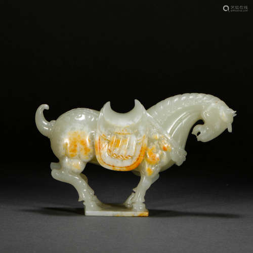 Qing Dynasty Hetian Jade Horse