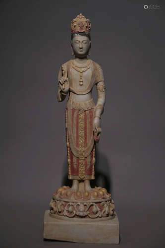 Northern Dynasty Qingbaishi Bodhisattva Statue