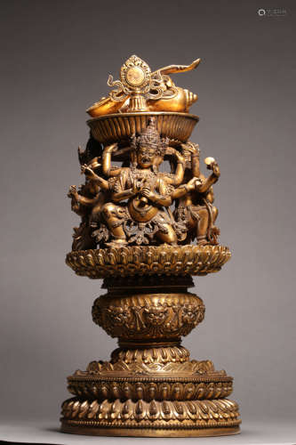 Gilt-Bronze Figure of Mahakala