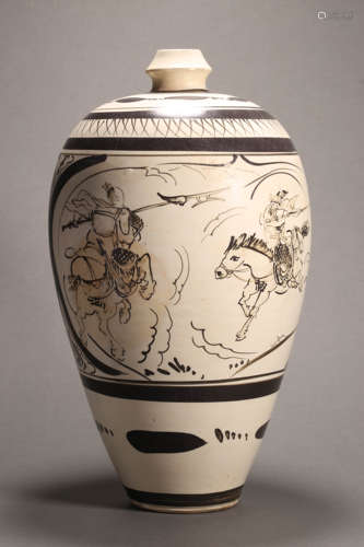 Cizhou Kiln Figure Meiping Vase