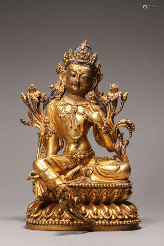 Gilt-Bronze Figure of Avalokitesvara