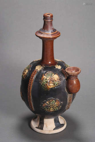 Sancai-Glazed Applique-Decorated Ewer