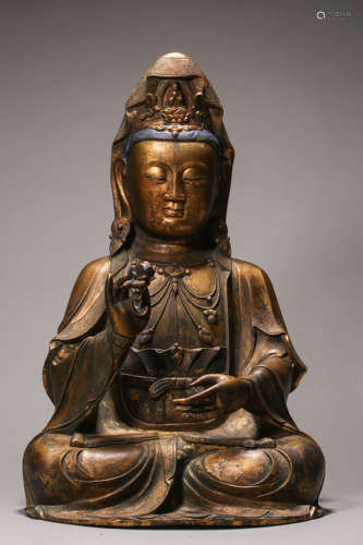 Gilt-Bronze Figure of Seated Avalokitesvara