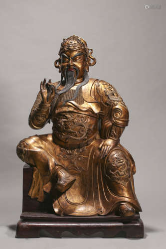 Gilt-Bronze Figure of Guangong