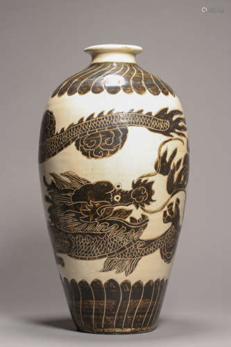 Cizhou Kiln Dragon Meiping Vase