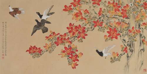 Chinese Flower and Bird Painting, Yu Feian Mark