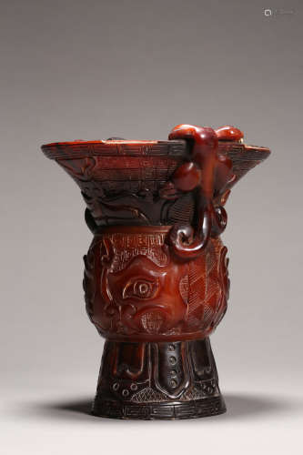Carved Taotie Cup