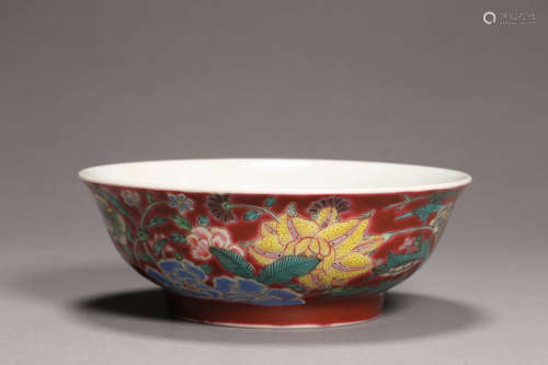 Famille Rose Flower Bowl