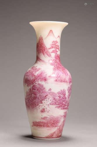 Painted Glassware Landscape Vase