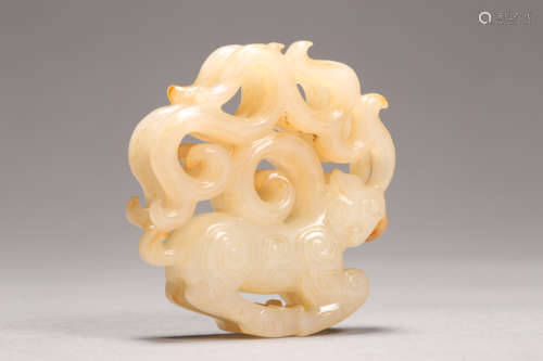 White Jade Stag-Form Pendant