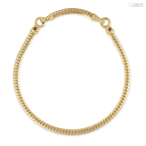 BALESTRA, A RUBY COLLAR NECKLACE the flat snake link chain s...