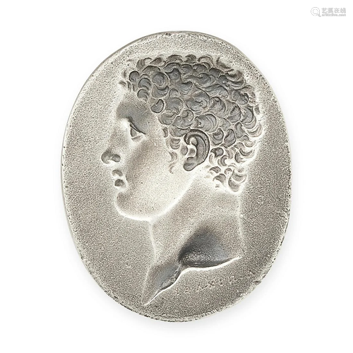 NO RESERVE - A SILVER INTAGLIO depicting the bust of a young...