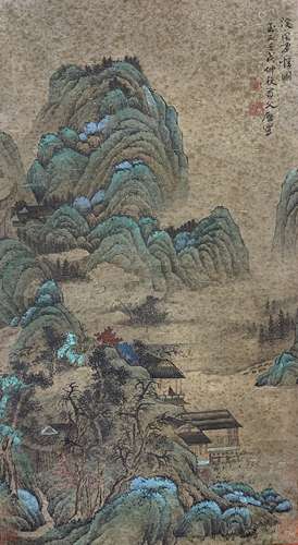马琬 山水 立轴 绢本