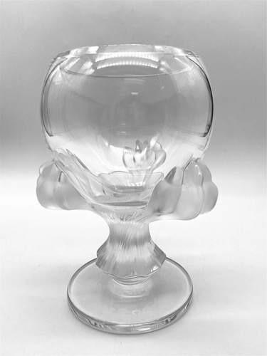 Lalique Crystal Bagheera Goblet Vase