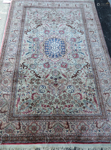 Vintage Turkish Silk Hereke Rug