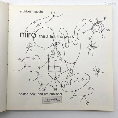 Joan Miro Book With Original Ballpoint Pen Drawing