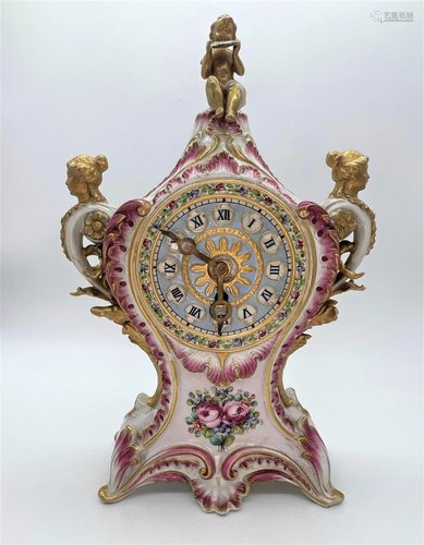 Kienzle Hand Painted Porcelain Cased Clock