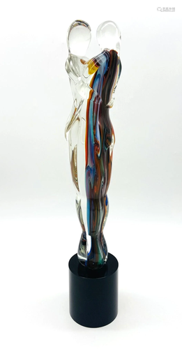 Mario Badioli Oggetti Art Glass Embracing Couple