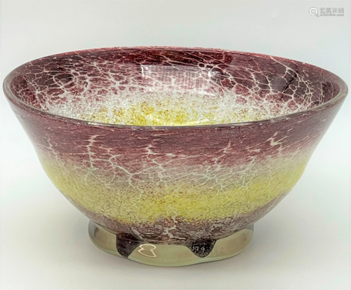 Attrib: Schneider Art Glass Footed Bowl