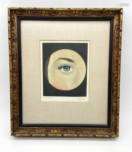 Rene Magritte Color Aquatint "L'Oeil"