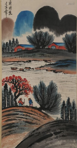 A LANDSCAPE PAINTING ON PAPER BY QI BAISHI.