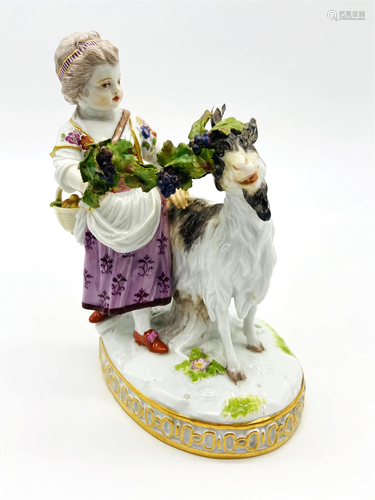 Meissen Porcelain Group "Girl With Goat"