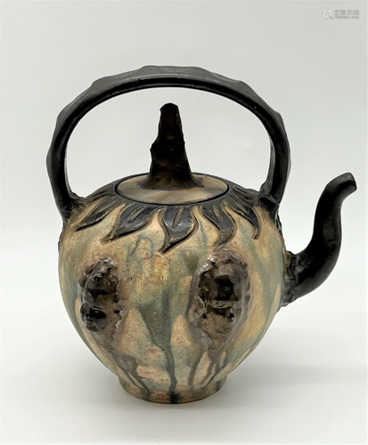 Sylvain Hublet Glazed Ceramic Teapot, 1950's