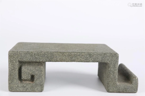 A STONE CARVED INKSTAND.