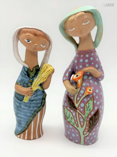 Margit Kovacs 2 Ceramic Girl Figures