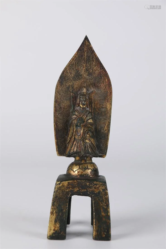 A GILT Bronze SAKYAMUNI BUDDHA STATUE.