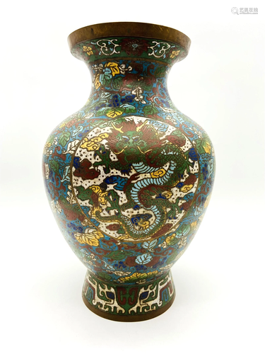 Large Chinese Ming Cloisonne Vase