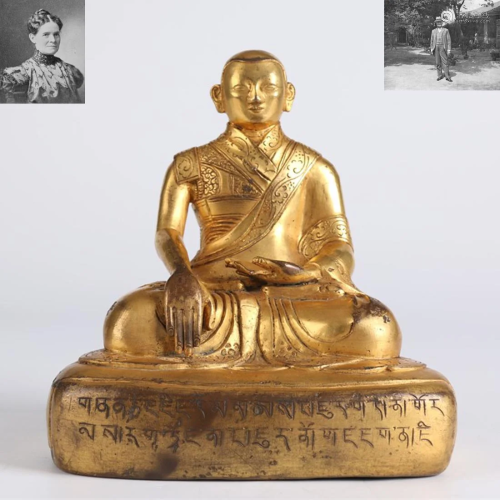 A GILT Bronze GURU BUDDHA STATUE.