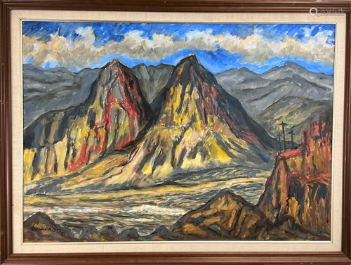 Erwin Kraus, Colombian O/C "Mountain Landscape"