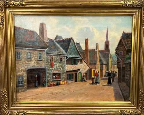 Hiram Peabody Flagg O/C "Dutch Village Street"